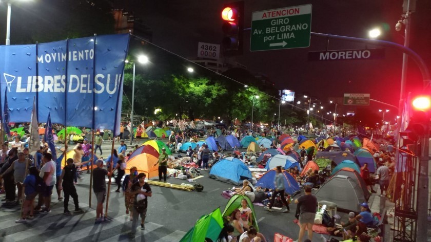 La Unidad Piquetera levantó el acampe frente al Ministerio de Desarrollo Social
